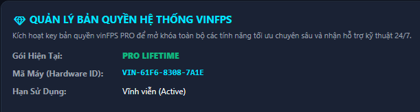 License preview vinFPS PRO LIFETIME